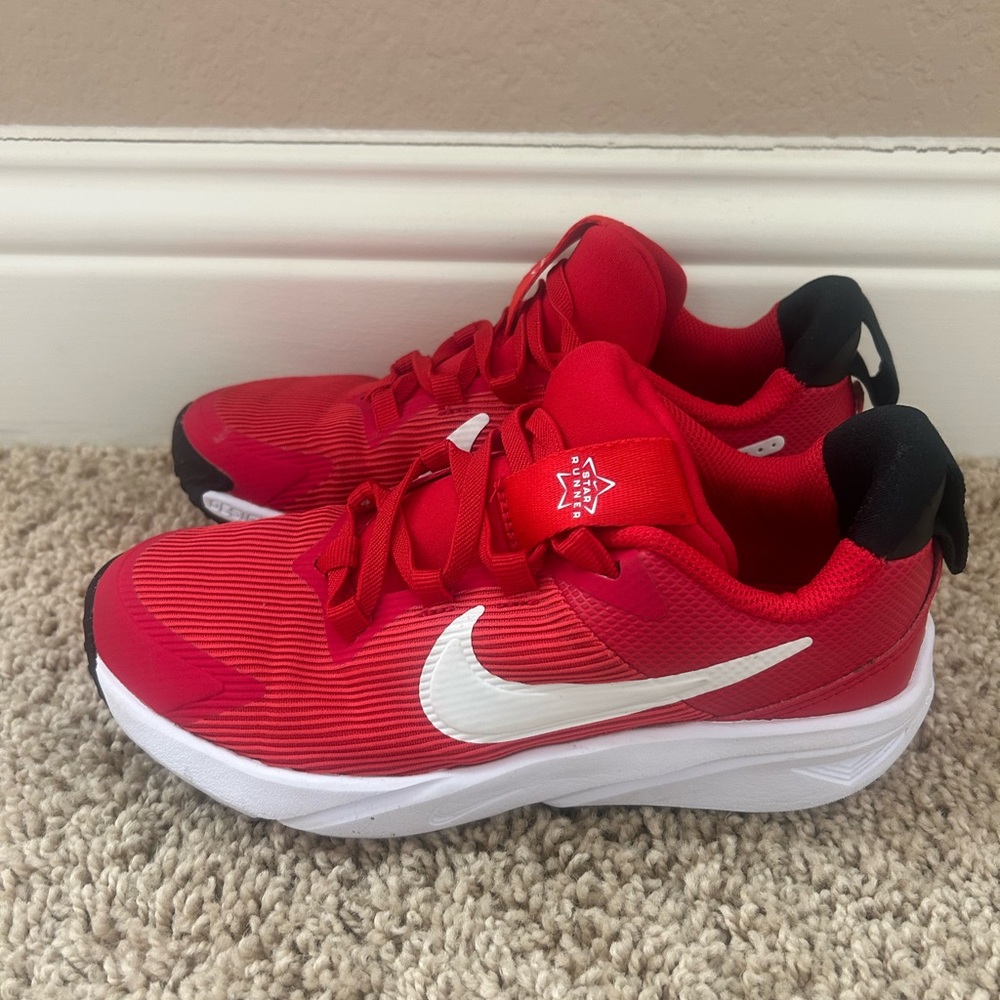 Nike Kids Red and White Sneakers